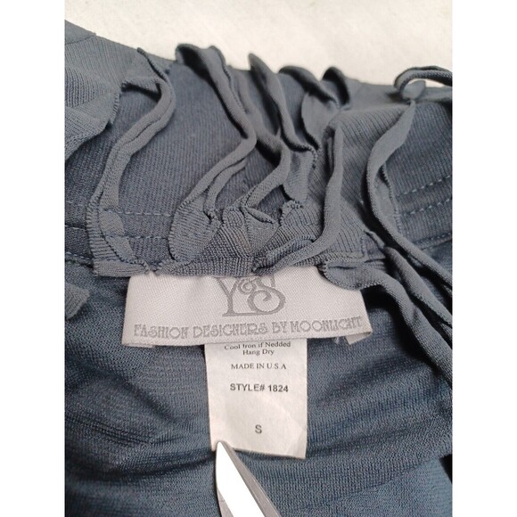 Moonlight Y&S open front cardigan gray fringed all Over Small - Picture 8 of 9